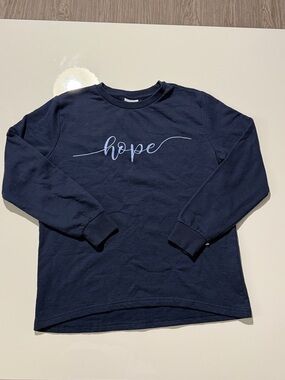Crewneck Sweatshirt with 'Hope' Script - Navy
